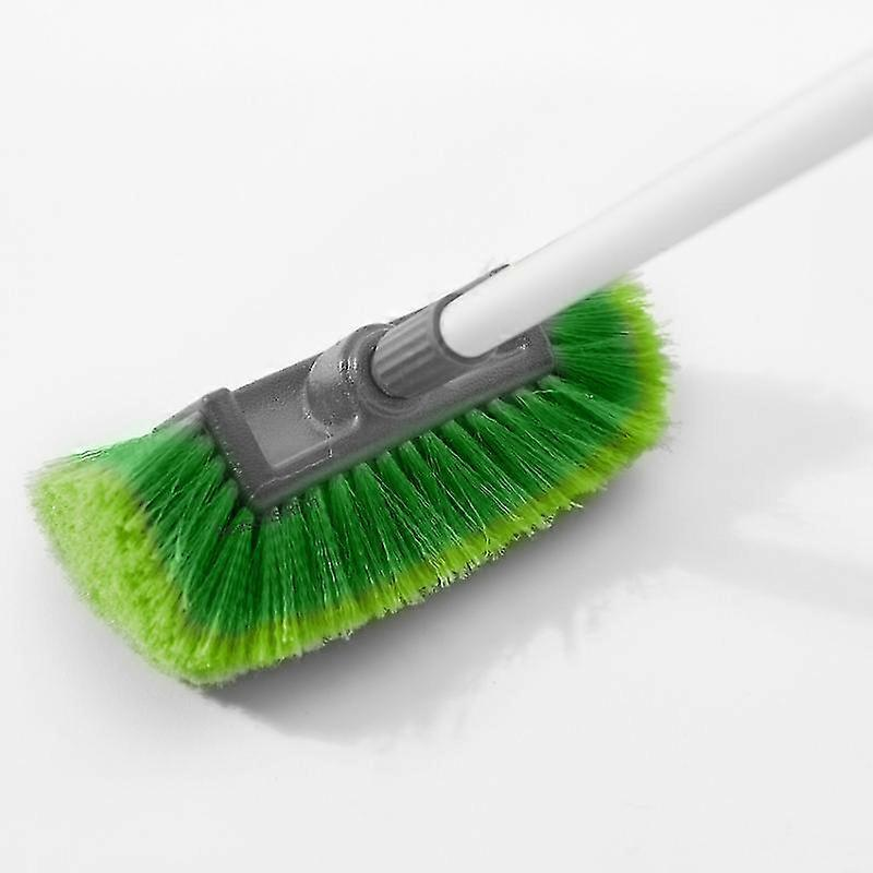 Car Cleaning Brush with Water Flow Retractable Handle 75–160cm Soft Bristle Wash Tool Green