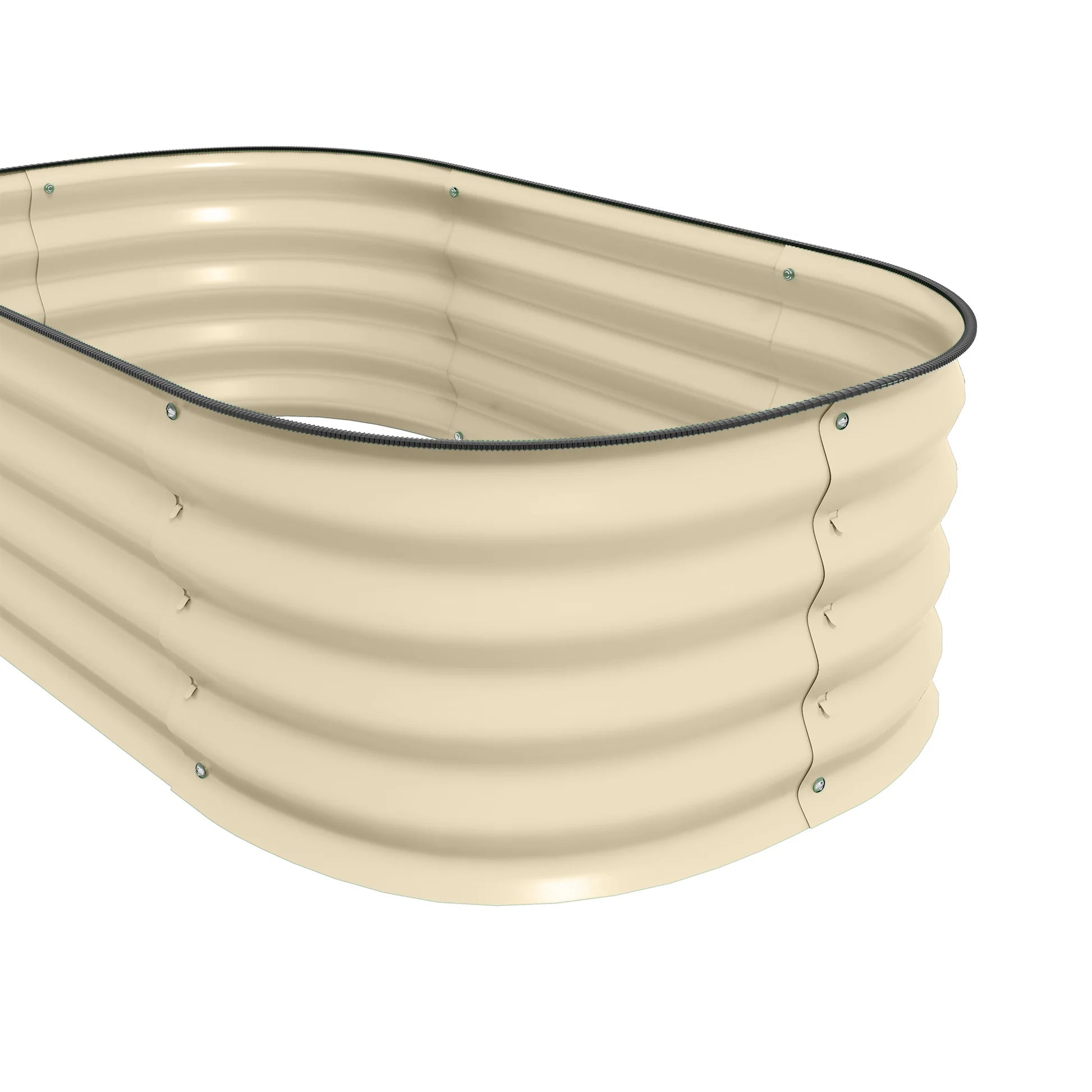 1PCS Oval-Shaped Galvanized Steel Sheet Planting Box – Large Outdoor Garden Bed, Multi-Colored Metal Planter - Green 4X2X1FT