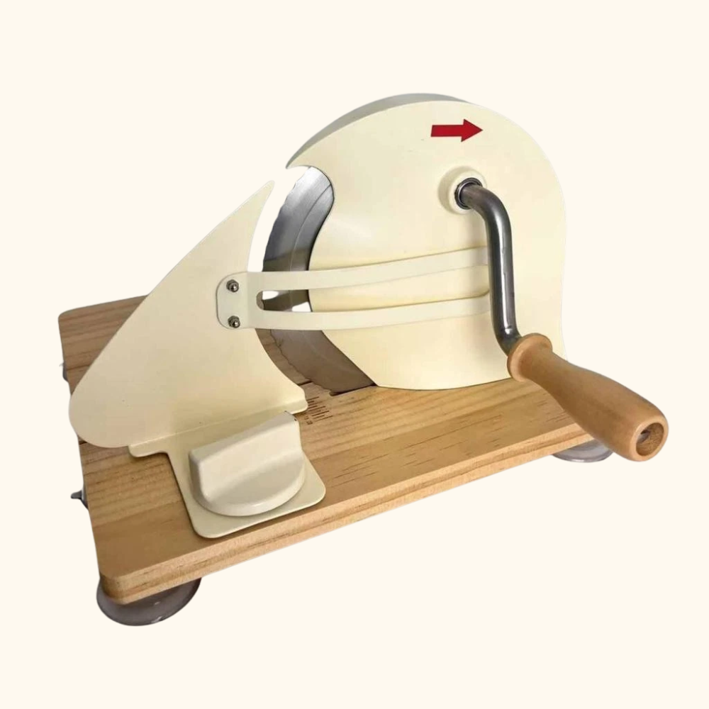 Manual Bread Slicer – Cast Iron Body & Beech Wood Base – Adjustable Thickness – Y Foldable