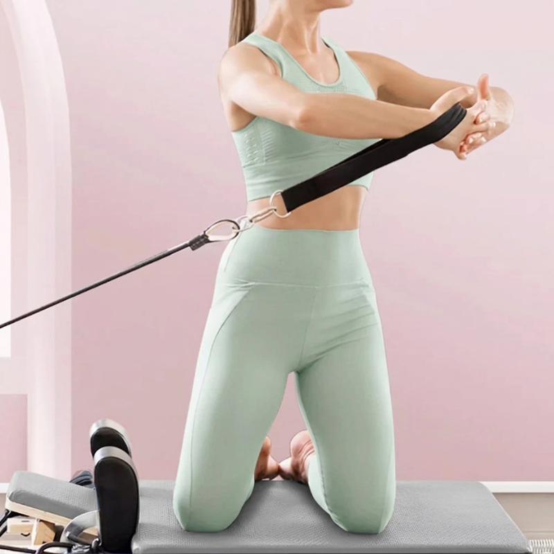 Pilates Reformer Mat Non Slip Suede Rubber 99x61cm Sweat Absorbent Cover for Balance Training - Light Grey