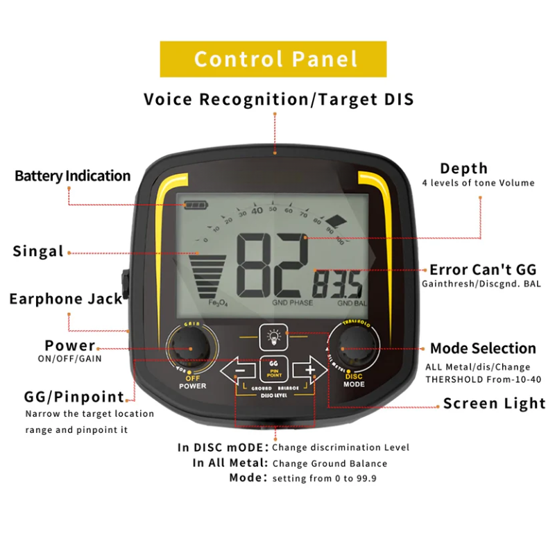 11inch Coil Metal Detector Professional Underground Waterproof Gold Detector Pinpointer High Sensitive