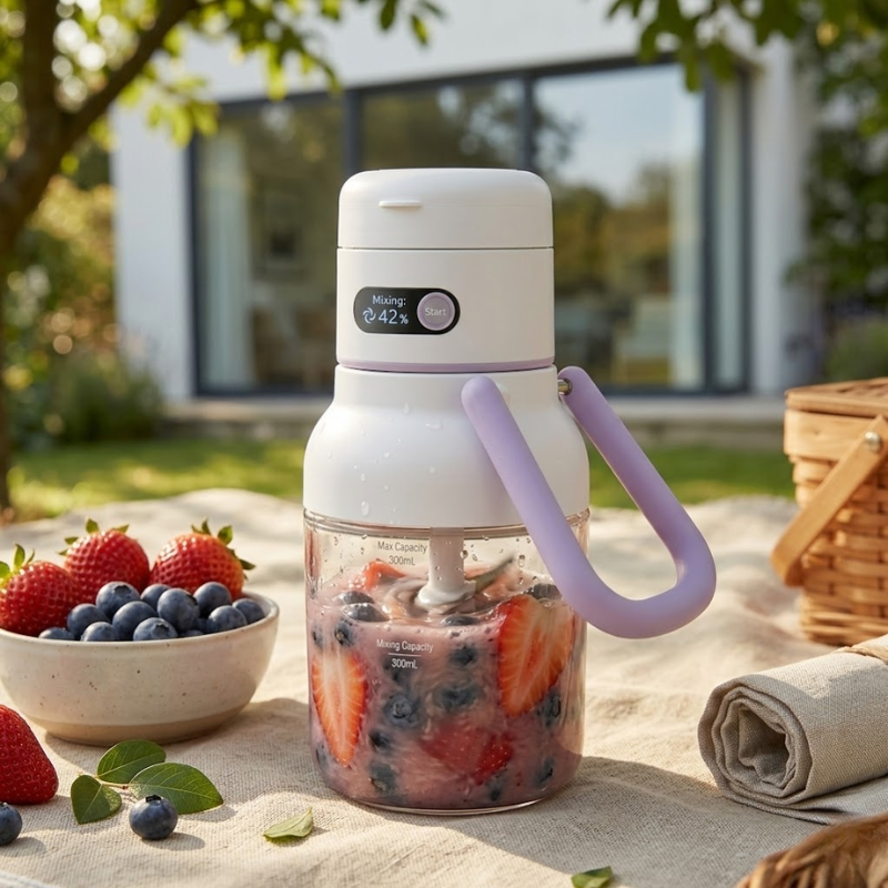 Portable Juicer Blender 500ml USB-C Rechargeable 18000RPM Fruit & Vegetable Juicer 33oz - Purple