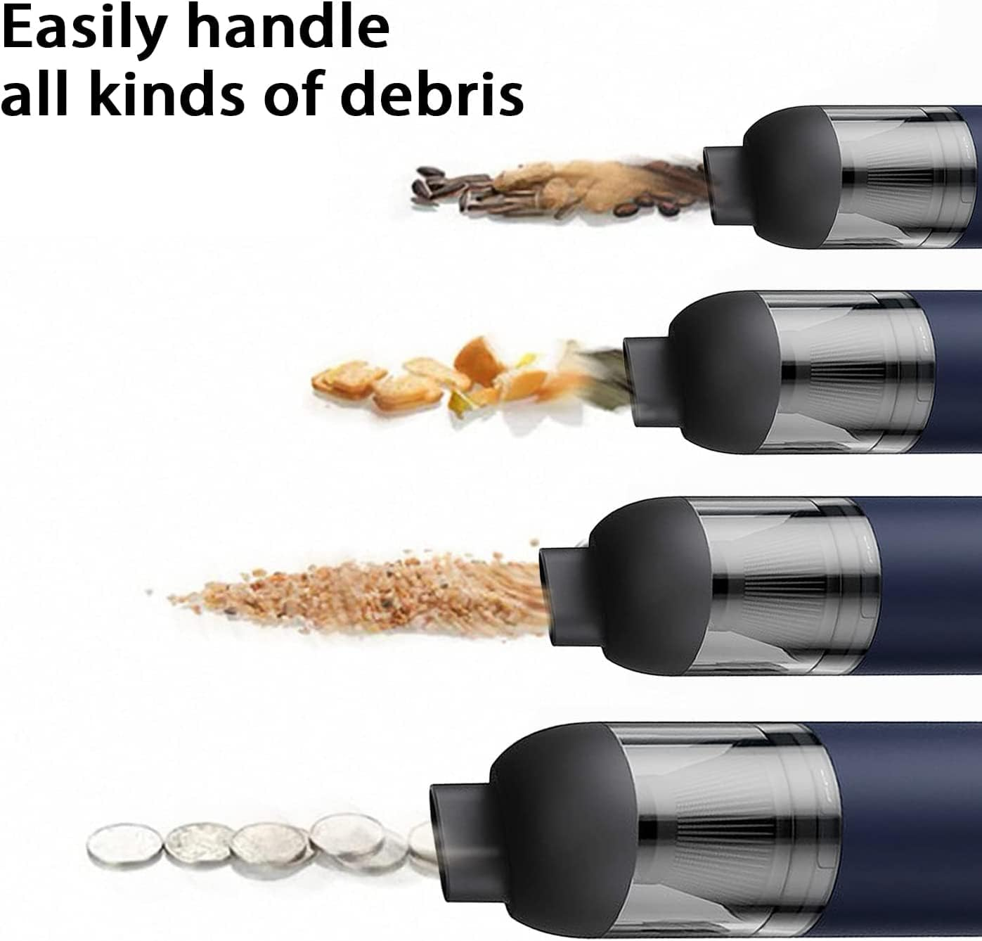 Handheld Vacuum Cleaner Cordless 20000Pa Mini Dust Cleaner 3 in 1 120W Black