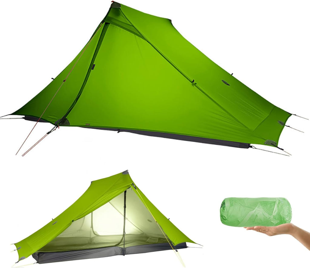 Ultralight 1 Person 4 Season Trekking Tent 270x110x125cm Silnylon - Green