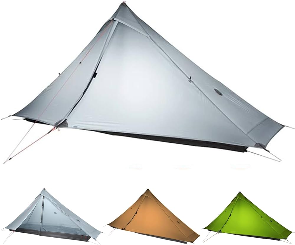 One Person Tent Ultralight 819 g Four Season Waterproof Trekking Tent - Grey