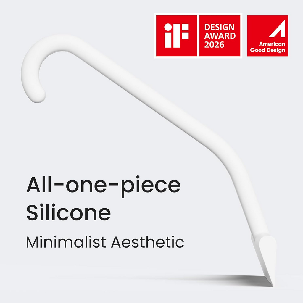 Silicone Glass Squeegee Window Bathroom Wiper with Hook T Handle - White