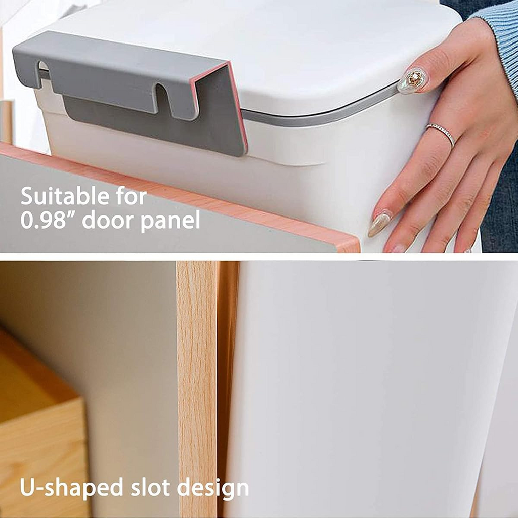 Wall Mounted Trash Can Hanging Kitchen Bin with Lid Space Saving Design White 9L