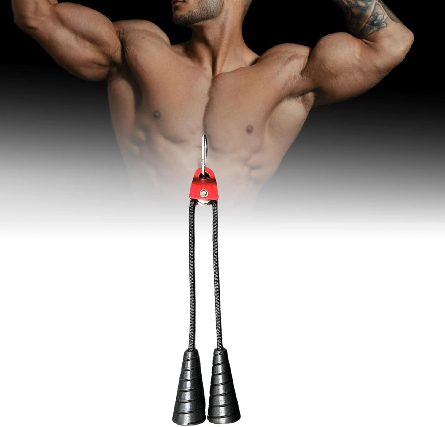 Cable Rope Attachment Single Grip Pull Down Handle Biceps Triceps Training - Red