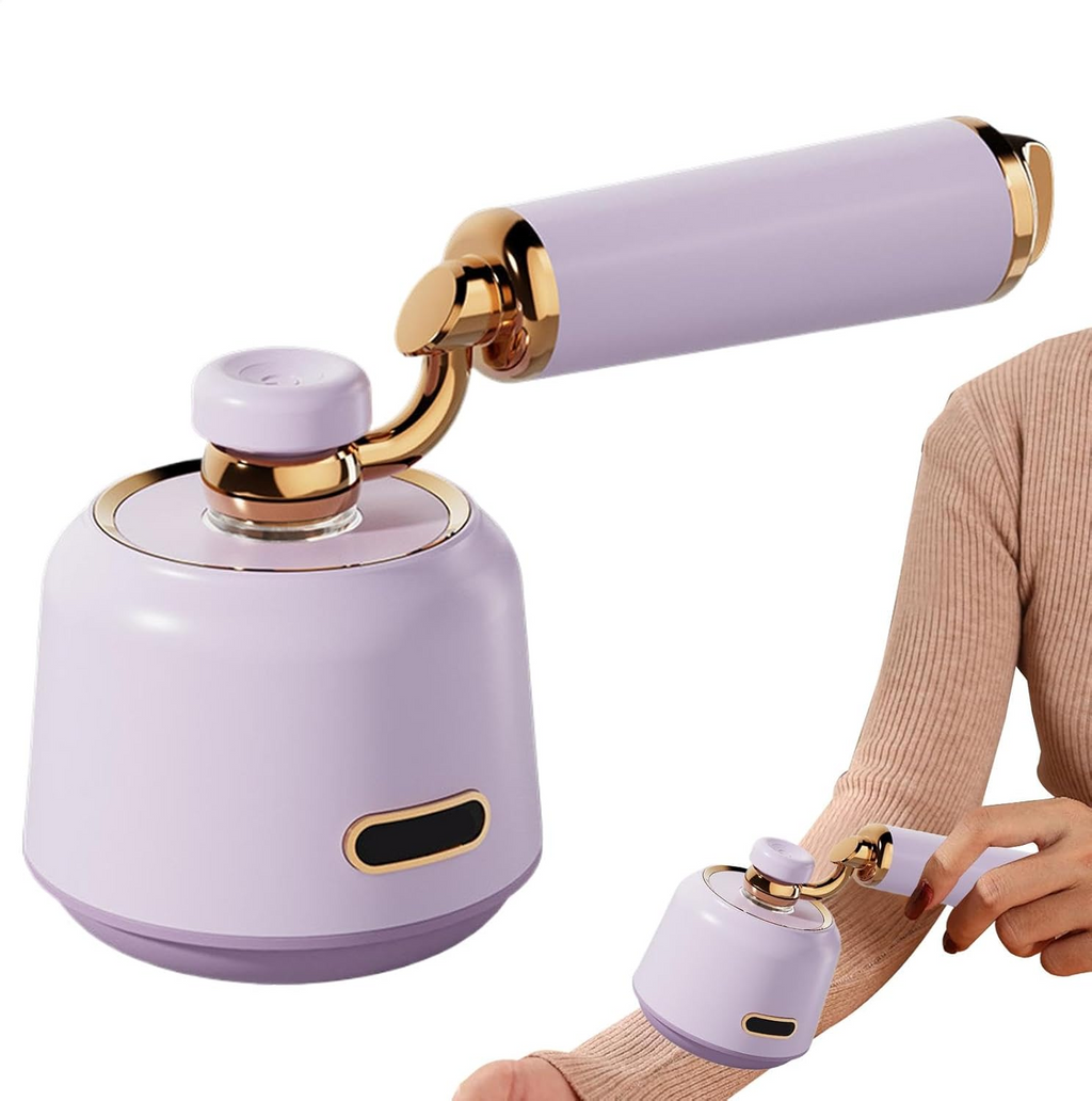 Portable Fabric Shaver Rechargeable Lint Remover 6 Blade LED Display Type-C Cleaner Purple