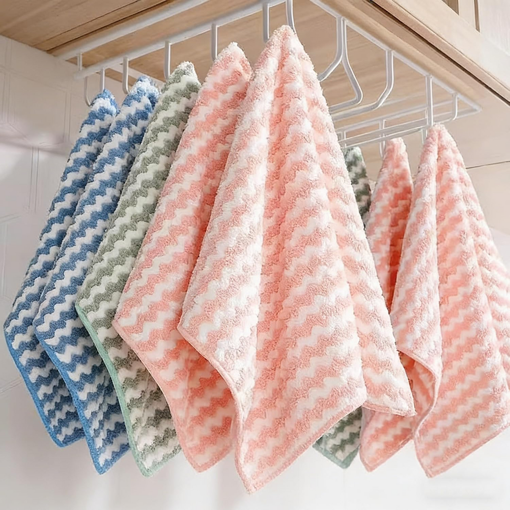 Microfiber Coral Fleece Cleaning Cloths 20x20cm Super Absorbent - Random Color 50 Pcs