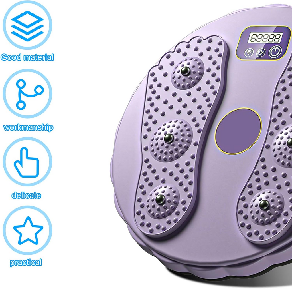 Twisting Waist Disc Fitness Board with LCD Display Rotating Core Trainer - Purple