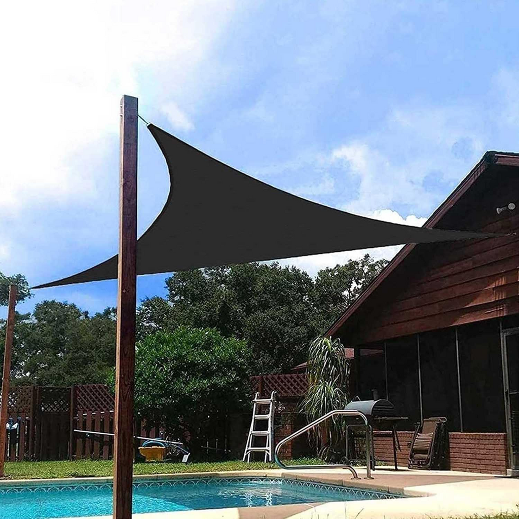 Sun Shade Sail 3x3x3m Triangle Waterproof Canopy for Outdoor Camping - Black