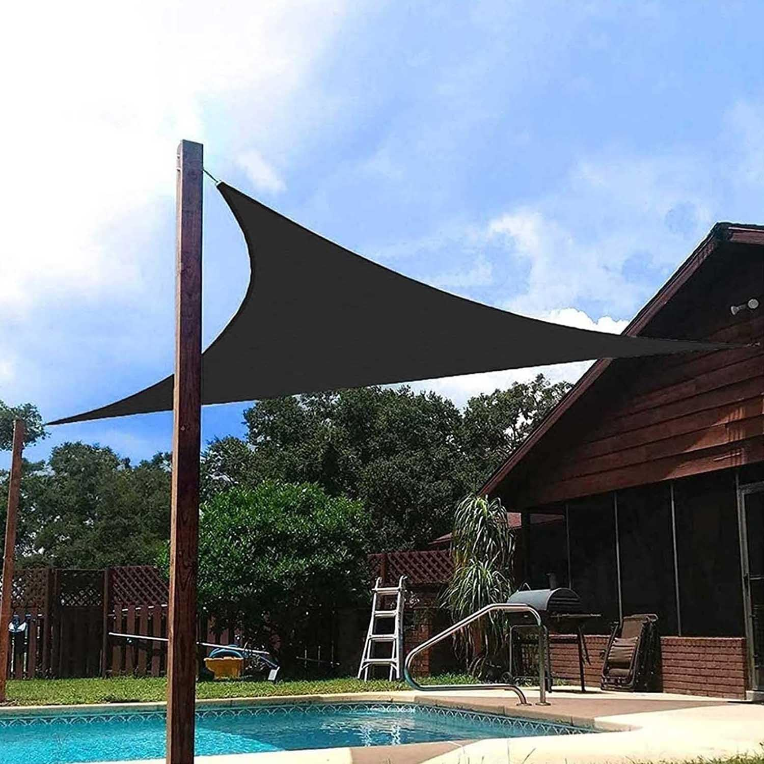 Sun Shade Sail 3x3x3m Triangle Waterproof Canopy for Outdoor Camping - Black