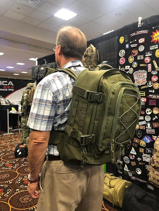 Tactical Backpack 60L Expandable Waterproof Hiking Travel Laptop Bag - Green