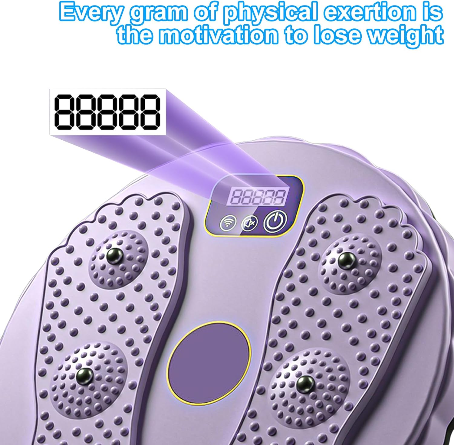 Twisting Waist Disc Fitness Board with LCD Display Rotating Core Trainer - Purple