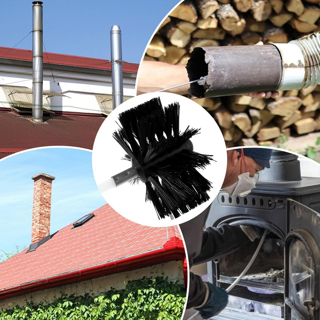Chimney Cleaning Brush Flexible Dryer Vent Cleaner Extendable Rod Tool - 9 Pcs Flexible Extension Rods