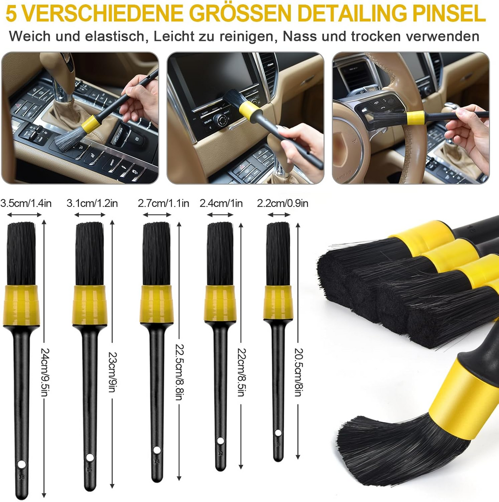 Car Detailing Kit with Drill Brushes Cleaning Tools Set with Carry Bag - 20 Pcs