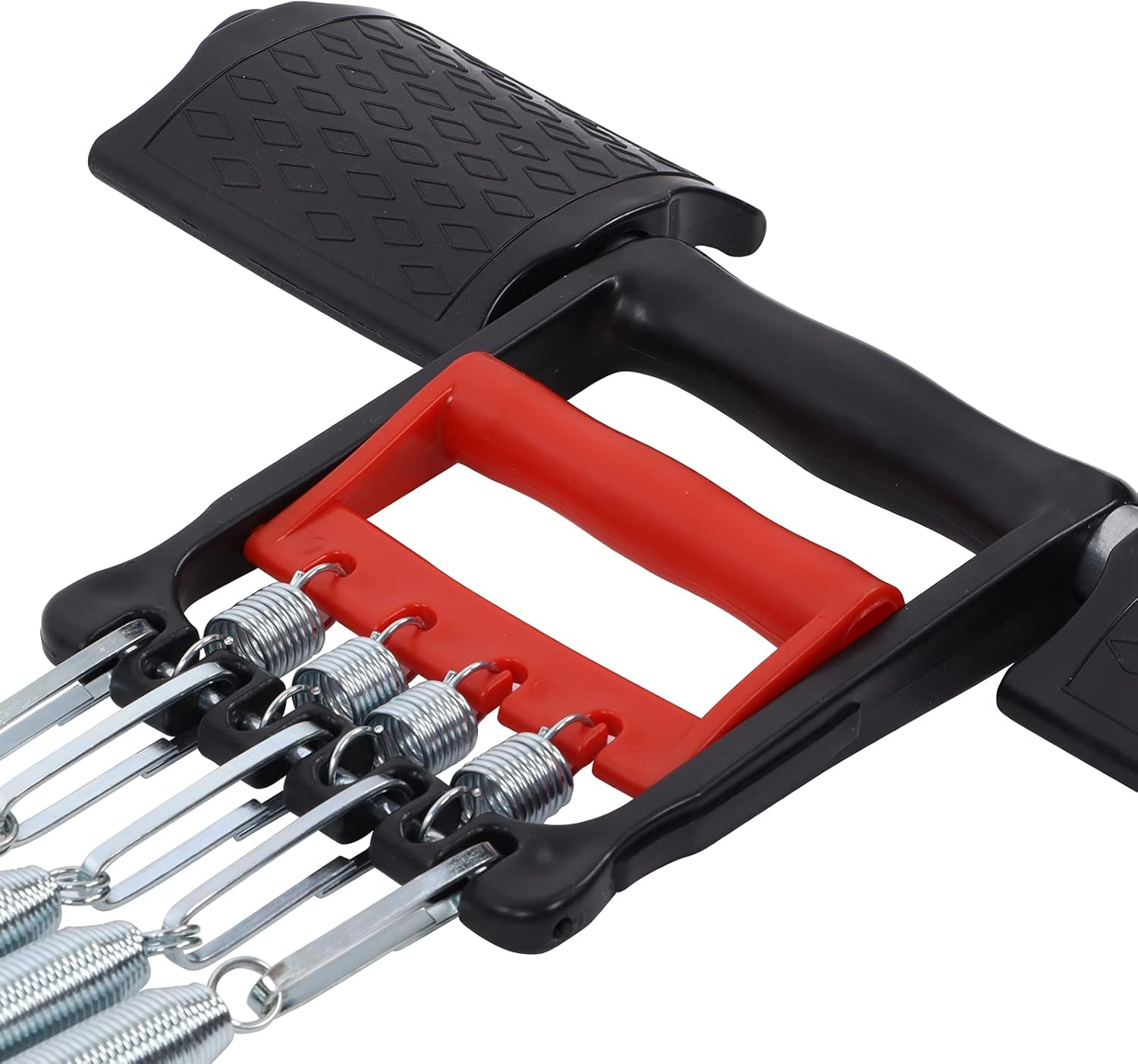 Chest Expander Resistance Trainer 5 Spring Adjustable Hand Gripper Pull Exerciser - Black & Red