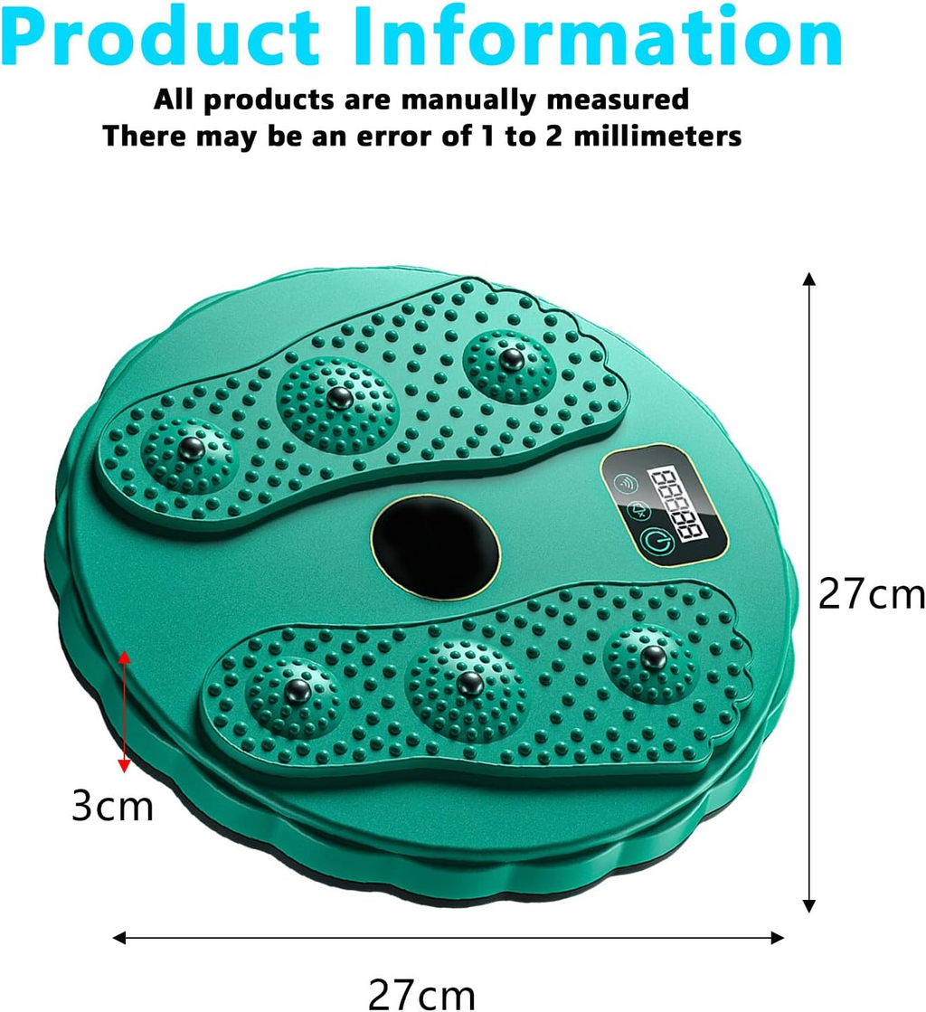 Twisting Waist Disc Fitness Board with LCD Display Rotating Core Trainer - Green
