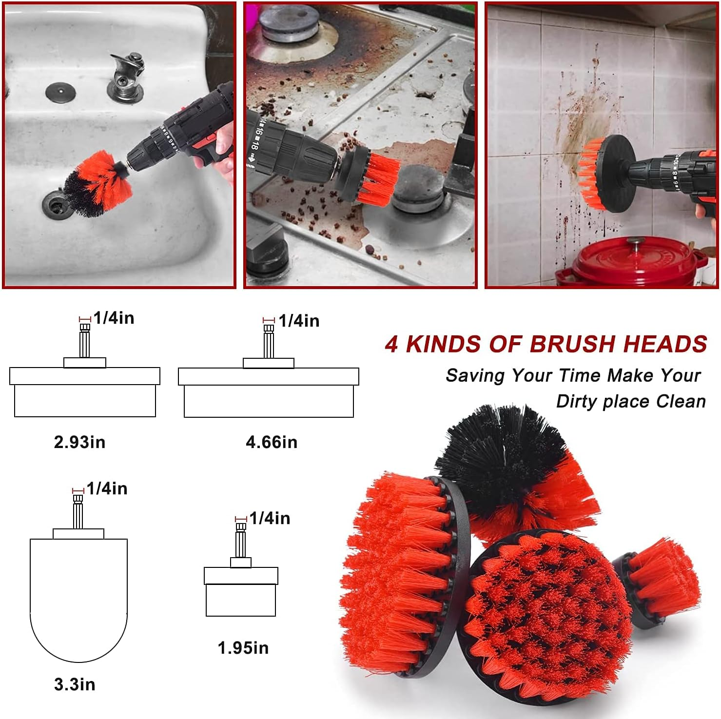 Car Detailing Kit with Drill Brushes Cleaning Tools Set with Carry Bag - 17 Pcs