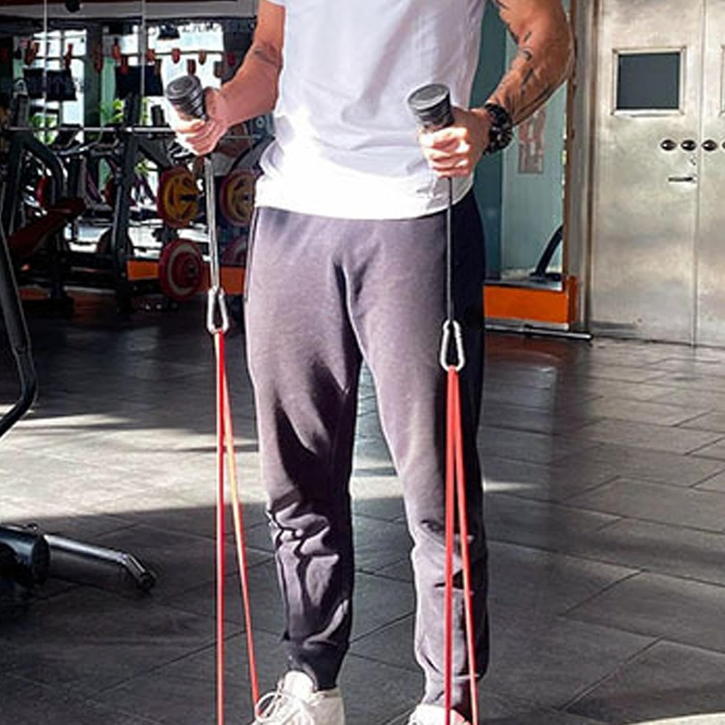 Cable Rope Attachment Single Grip Pull Down Handle Biceps Triceps Training - Black