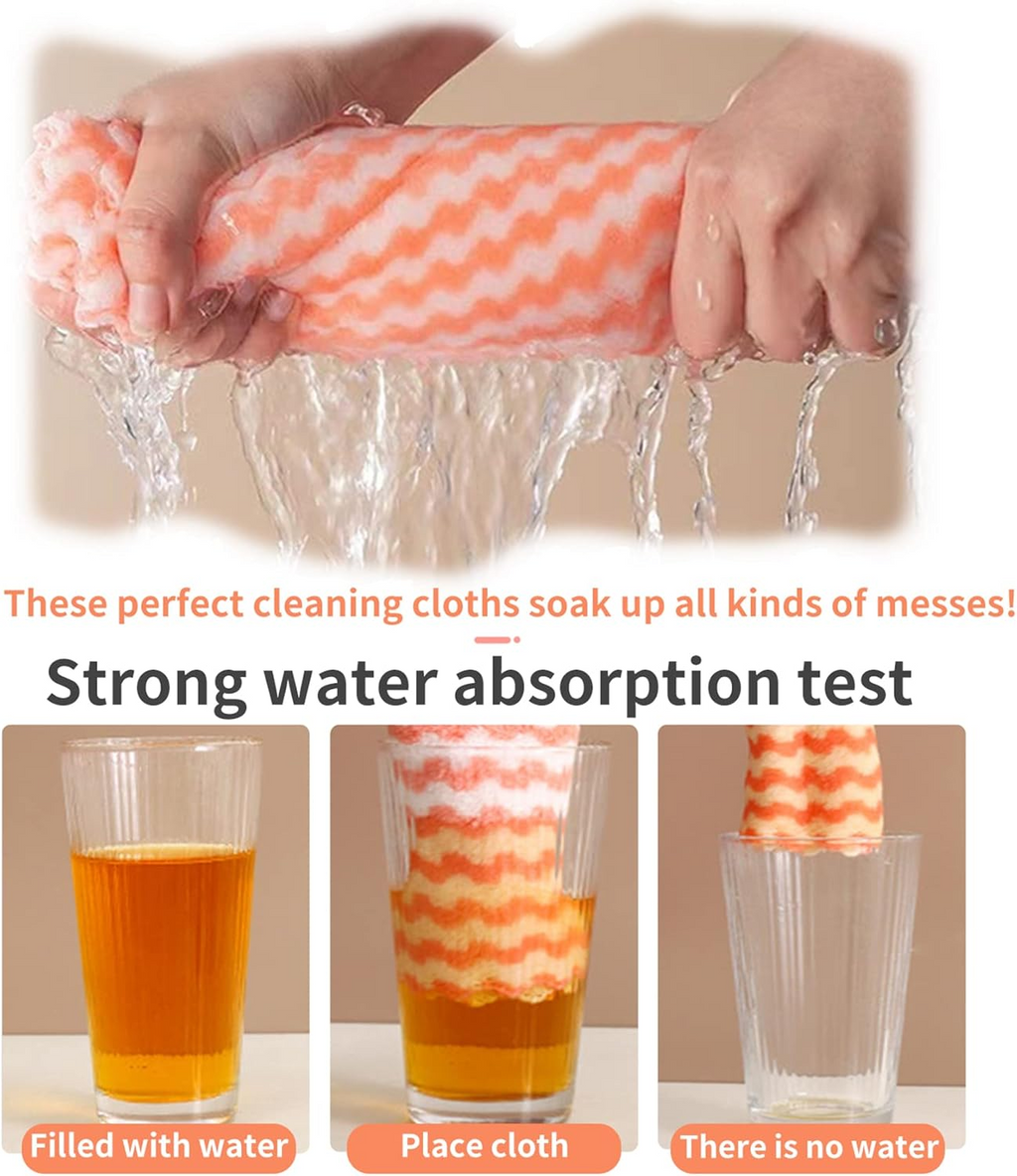Microfiber Coral Fleece Cleaning Cloths 20x20cm Super Absorbent - Random Color 50 Pcs