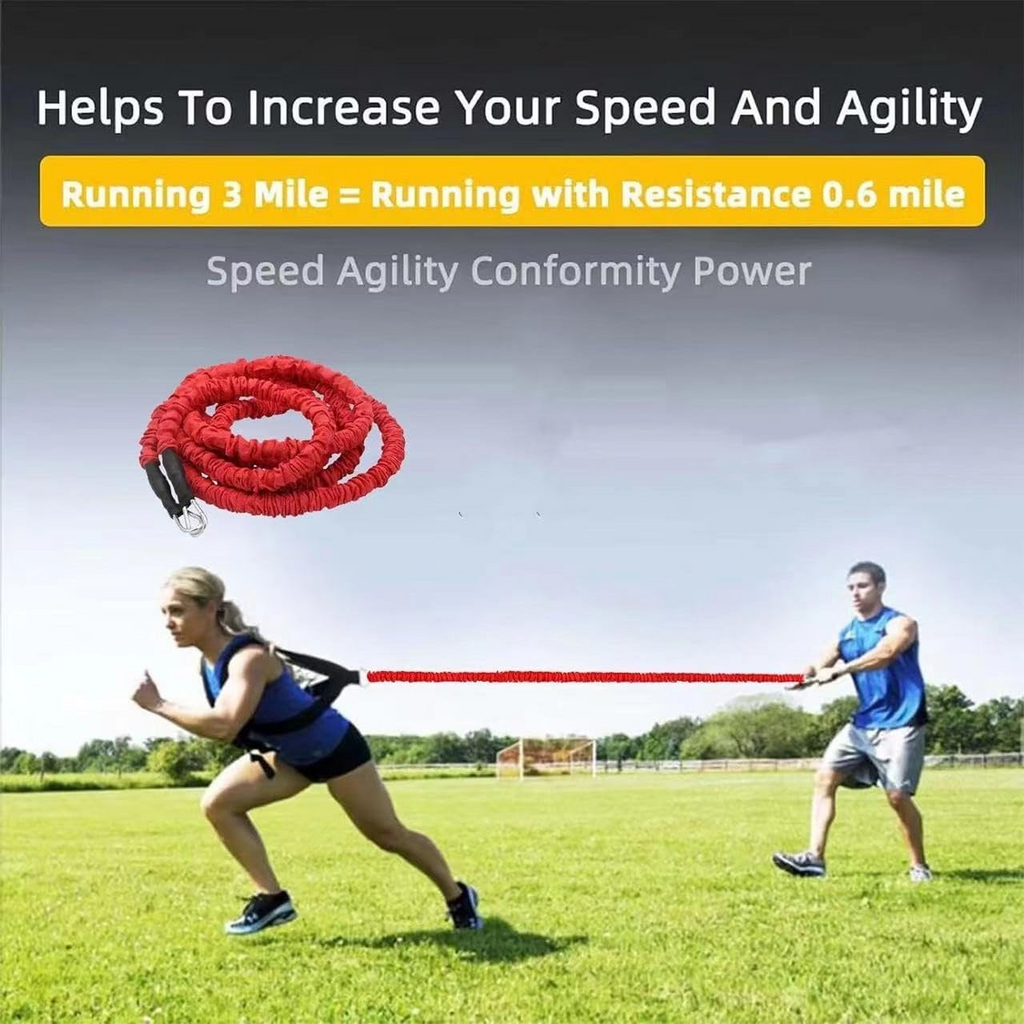 Resistance Training Rope Heavy Duty Speed Strength Pull Band Fitness Trainer - 2m 50LB