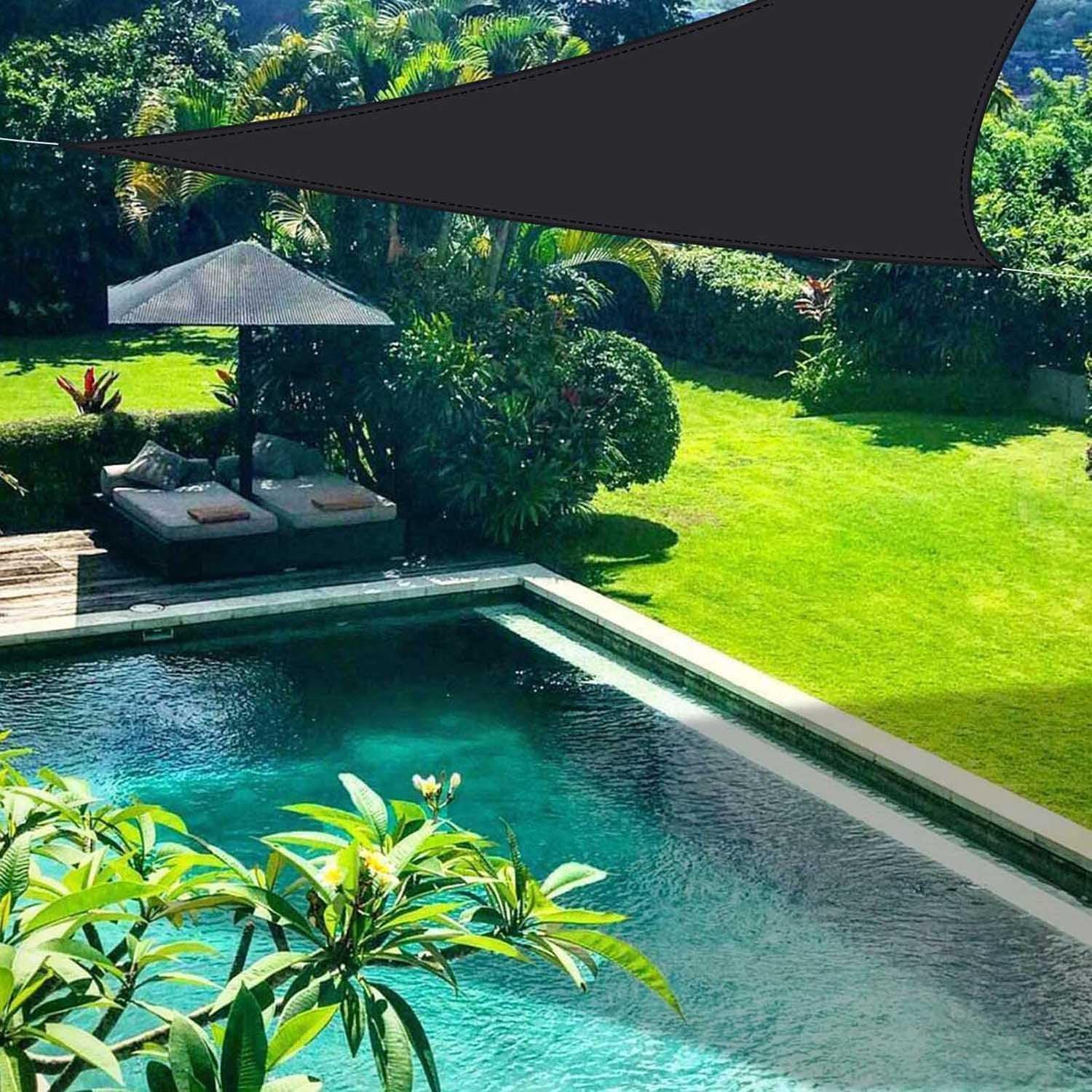 Sun Shade Sail 3x3x3m Triangle Waterproof Canopy for Outdoor Camping - Black