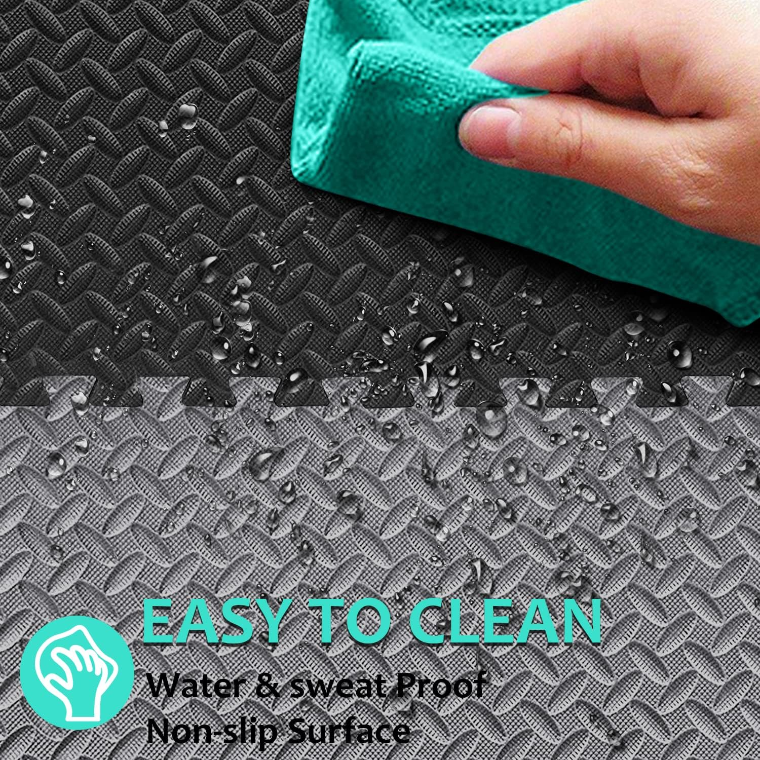 Interlocking Foam Floor Tiles 16 Piece Set Thickened 10mm Soft Fitness Training Mat - Gray