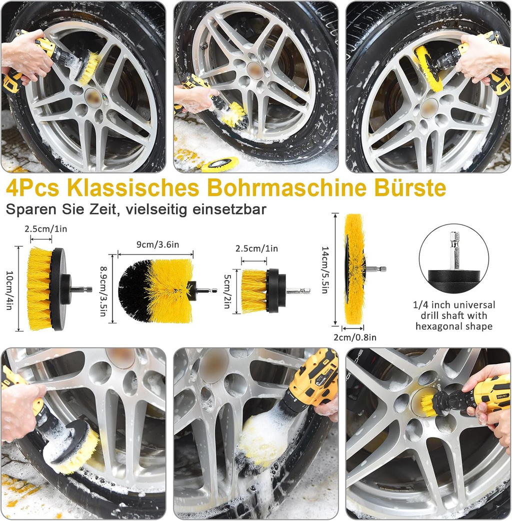 Car Detailing Kit with Drill Brushes Cleaning Tools Set with Carry Bag - 20 Pcs