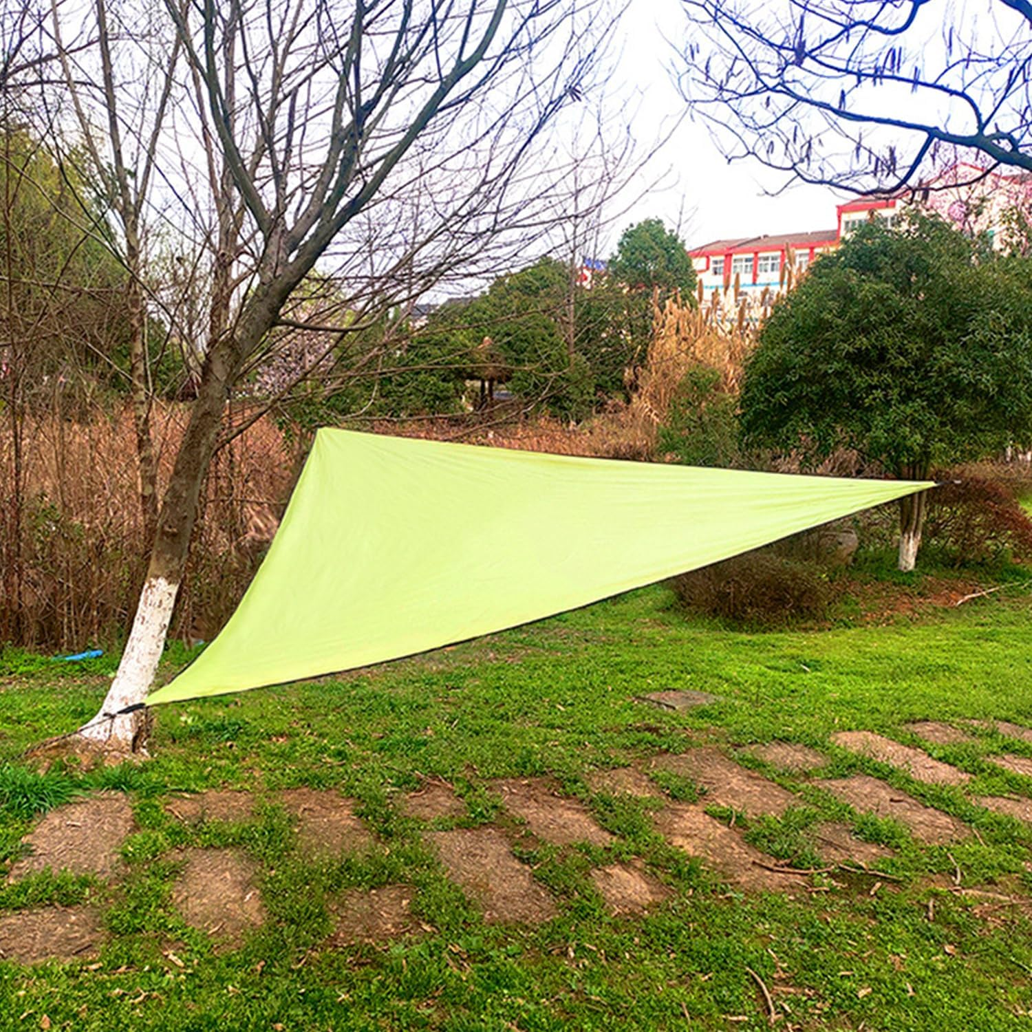 Sun Shade Sail 3x3x3m Triangle Waterproof Canopy for Outdoor Camping - Green