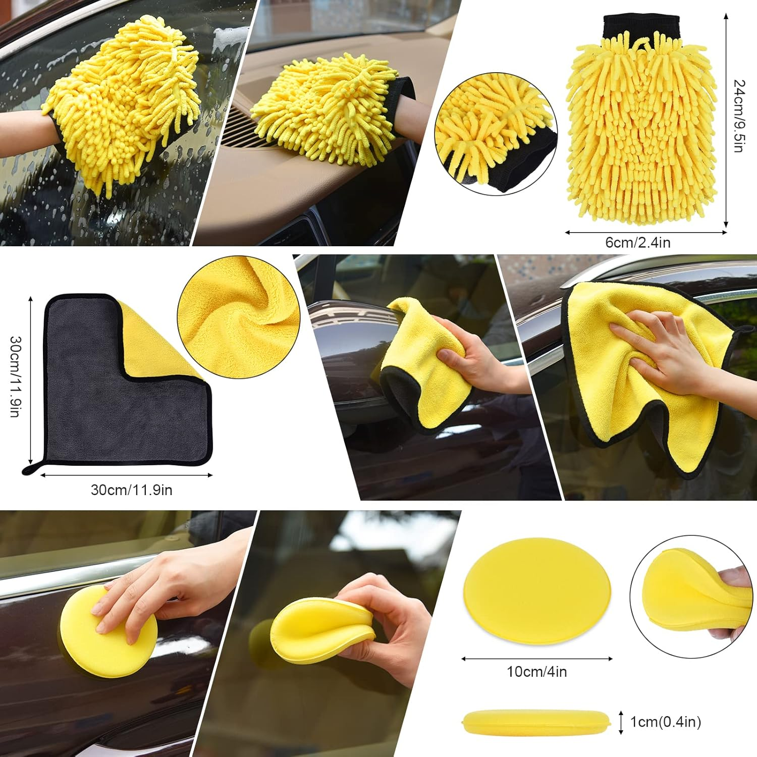 Car Detailing Kit with Drill Brushes Cleaning Tools Set with Carry Bag - 20 Pcs