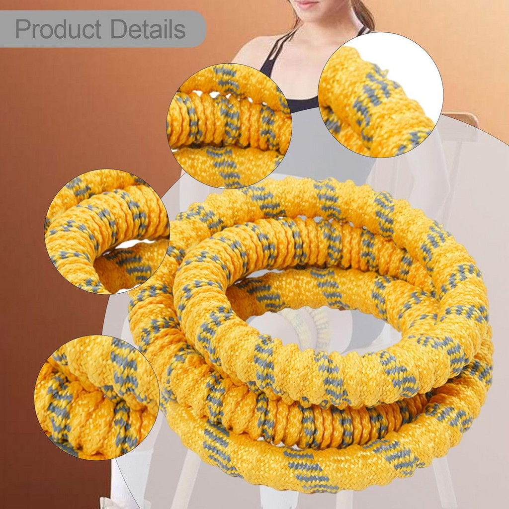 Weighted Fitness Circle Soft Spring Portable Hula Hoop 1.3kg Waist Training Exercise Ring - Yellow