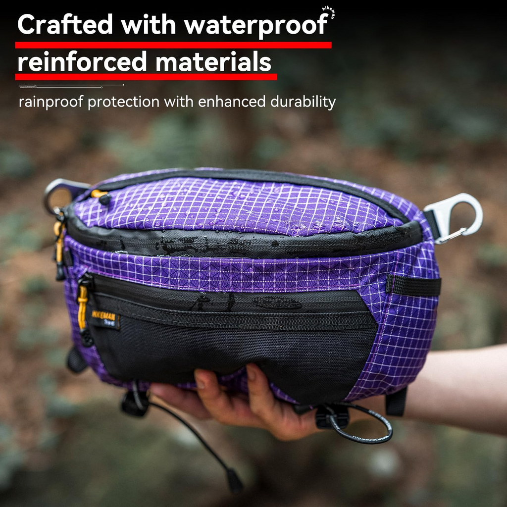 Hiking Chest Bag Waterproof Crossbody Travel Sling Backpack - Purple
