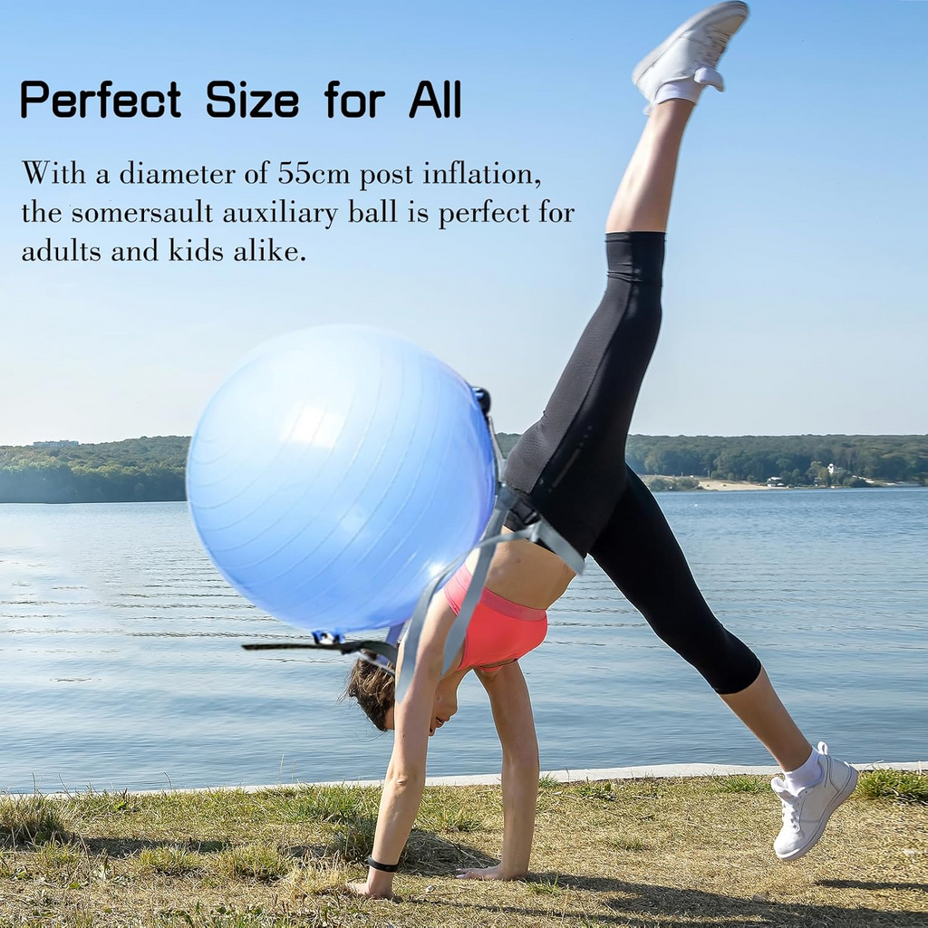 Yoga Pilates Ball PVC Exercise Ball 55cm with Strap Pump Massage Fitness Training Ball - Blue