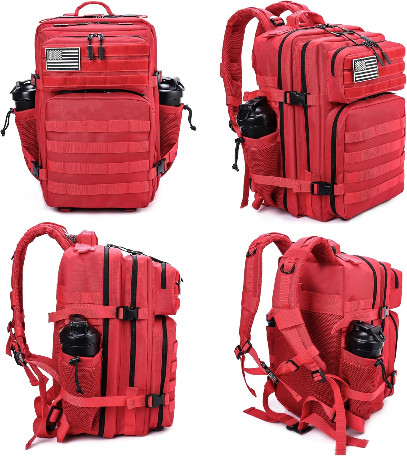 Meal Prep Backpack 45L Insulated Tactical Gym Travel Bag - Red