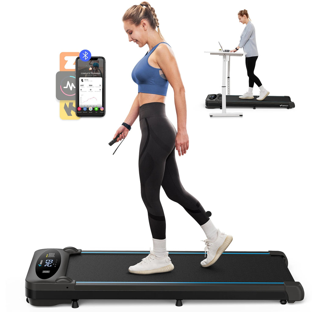 Walking Pad Treadmill 2.75HP Under Desk Portable Running Machine with Remote Control – Black