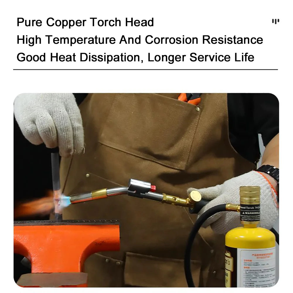 MAPP Gas Torch Self Ignition Welding Torch with 1.5M Hose for Copper Tube Soldering and Heating