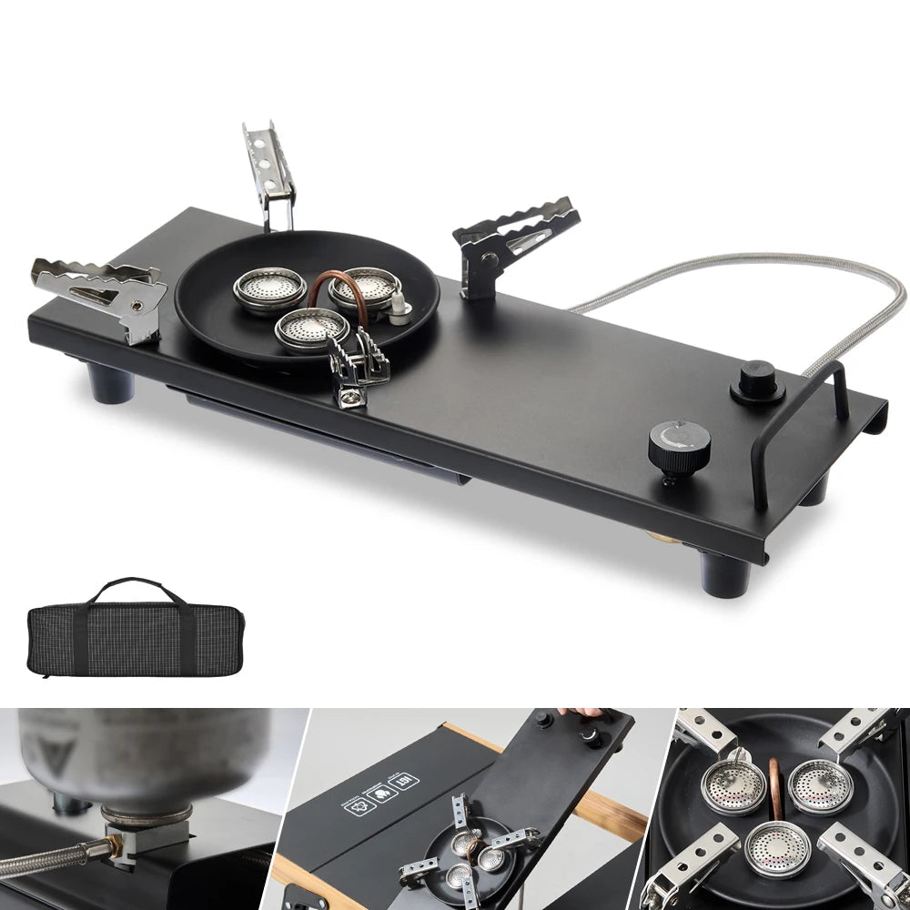Camping Gas Stove Foldable Stainless Steel IGT Burner - Silver