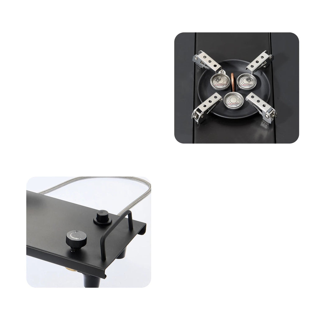 Camping Gas Stove Foldable Stainless Steel IGT Burner - Silver