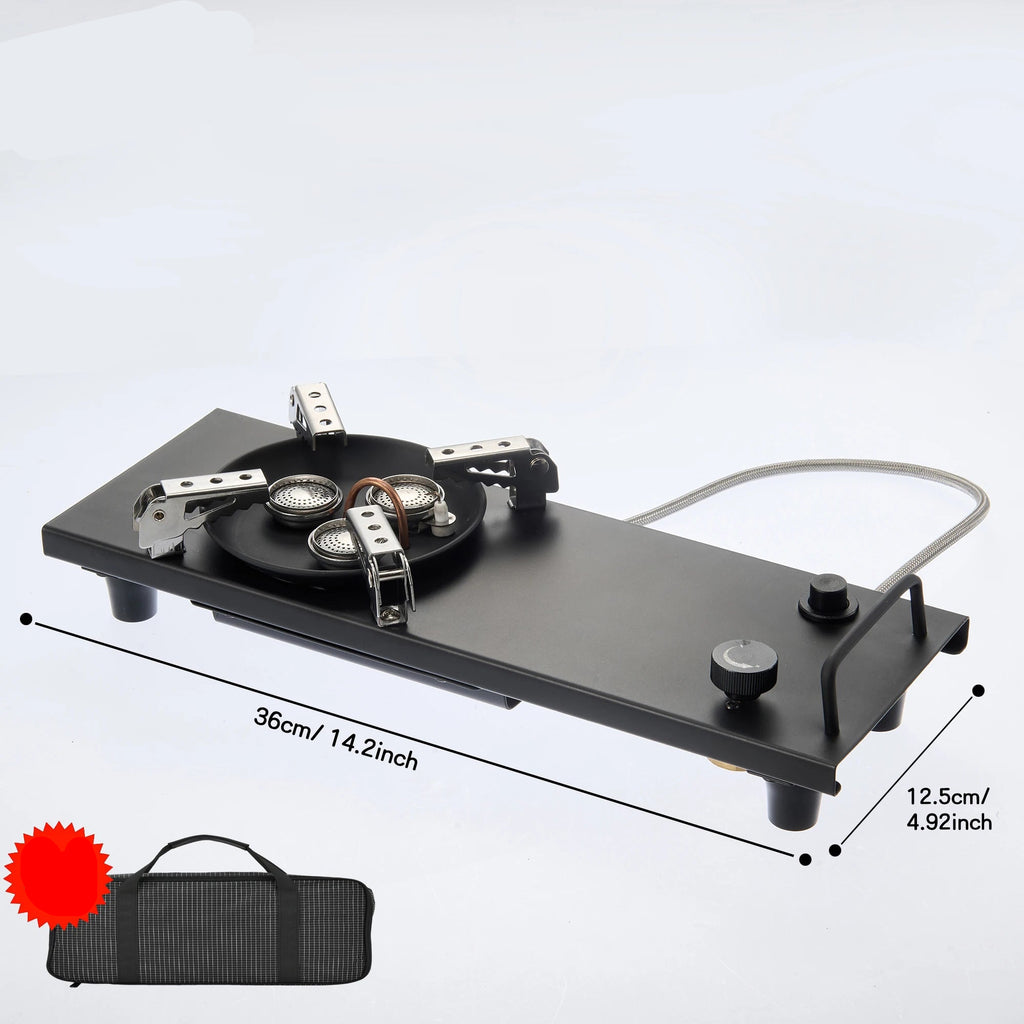 Camping Gas Stove Foldable Stainless Steel IGT Burner - Silver