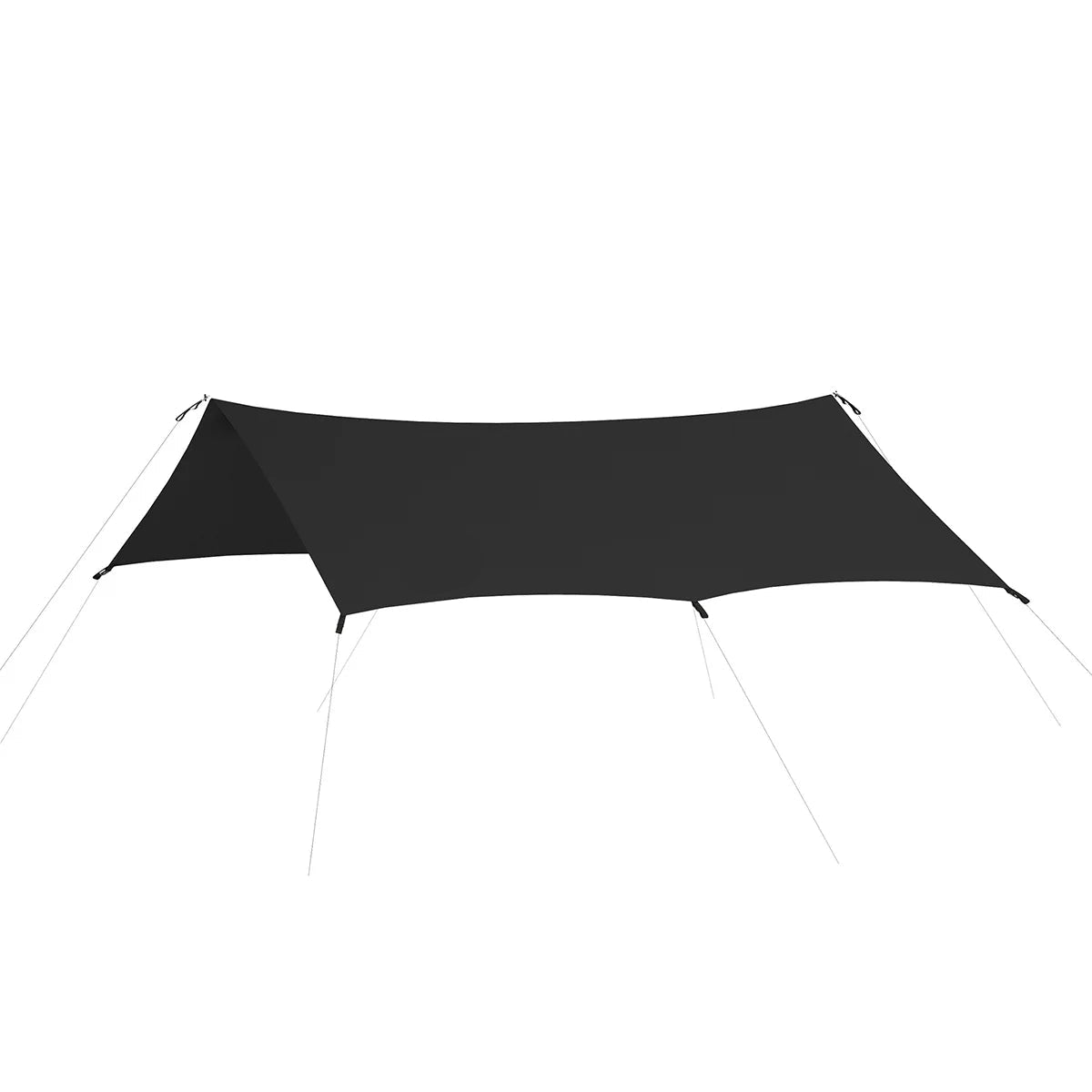 Camping Canopy Tarp Waterproof Ultralight 15D Outdoor Sun Shelter - Black