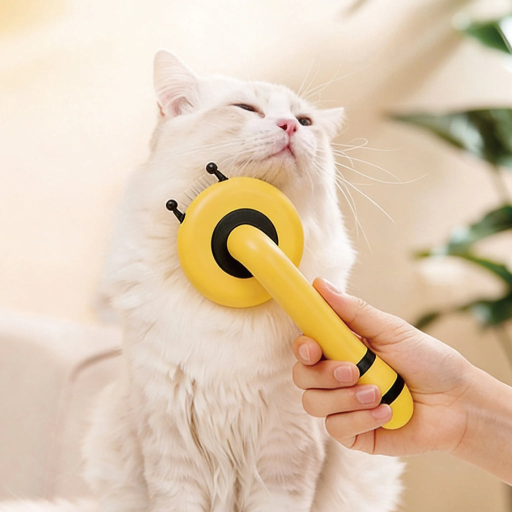 Pet Grooming Brush One Click Hair Removal Silicone Tip Massage Comb for Long and Short Coat