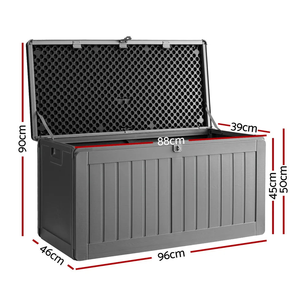 Outdoor Storage Box Lockable Garden Bench Container Weatherproof - 190L