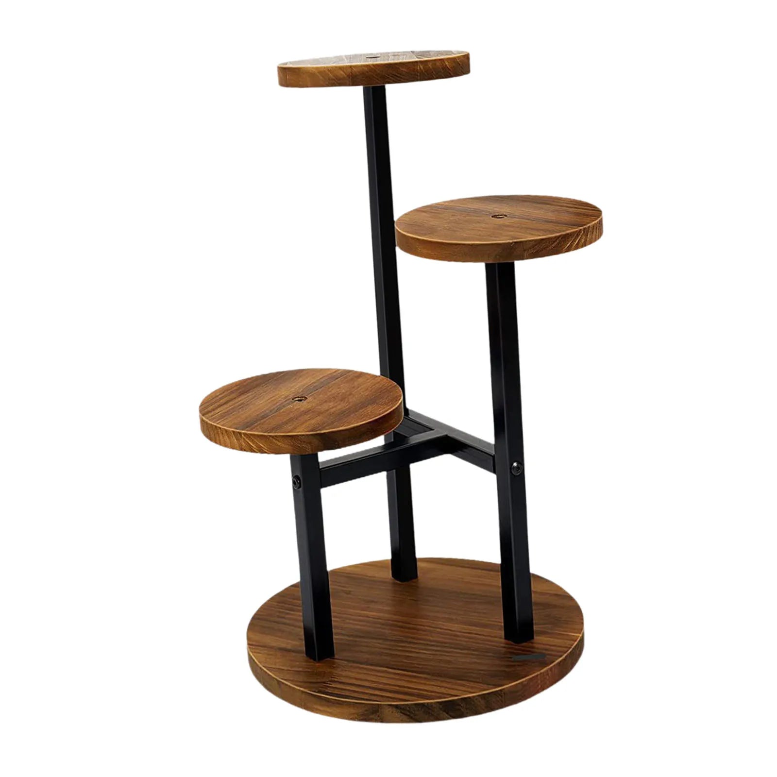 Plant Stand 3 Tier Floor Shelf Metal Flower Pot Display Rack - Brown