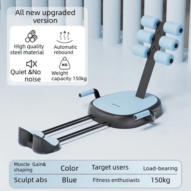 Ab Trainer 3 in 1 Adjustable Resistance Home Gym Core Workout Machine - Blue
