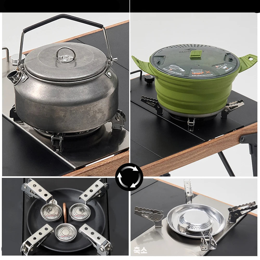 Camping Gas Stove Foldable Stainless Steel IGT Burner - Silver