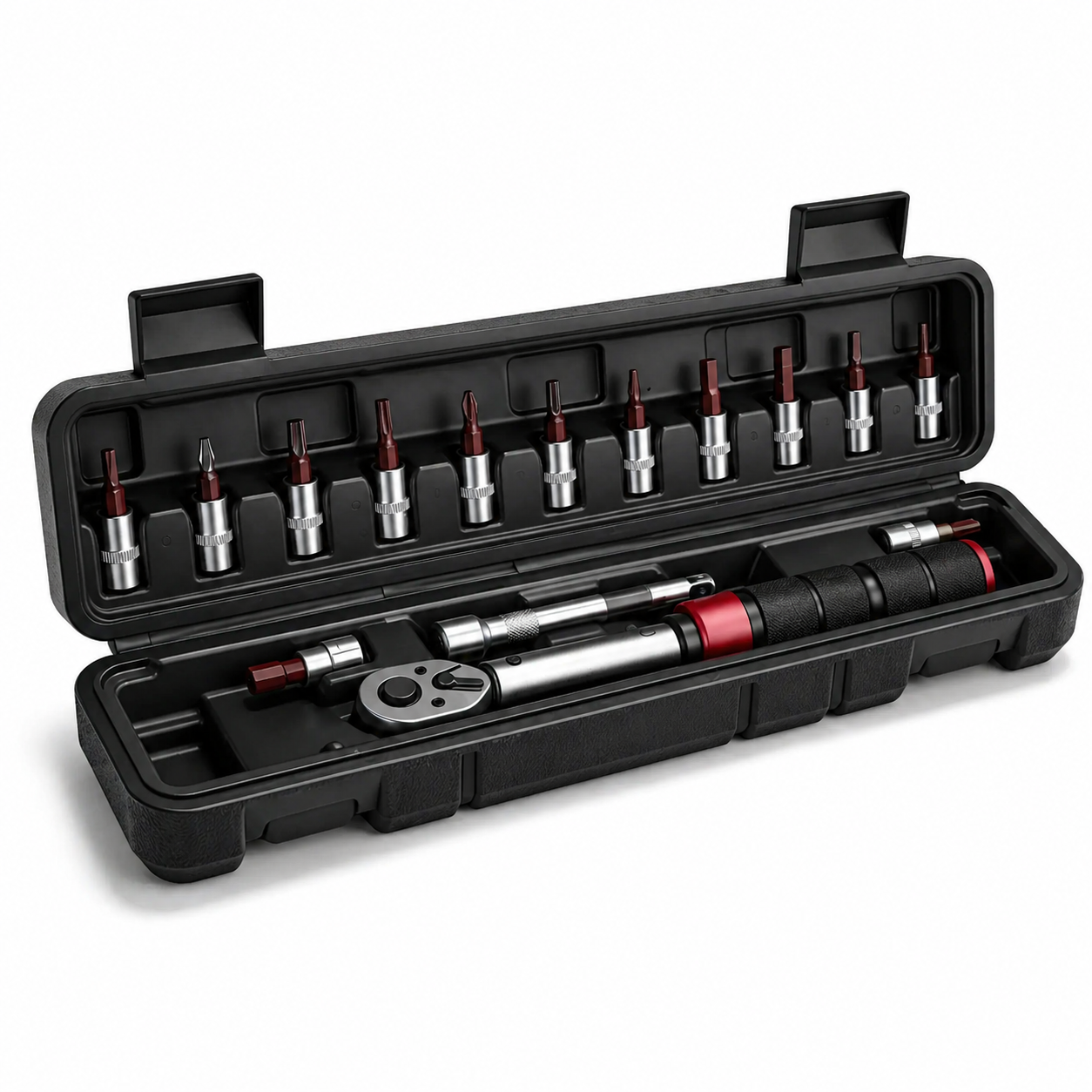 Torque Wrench Set Portable Heavy Duty 1/4 Inch Drive 2-20 N·m Precision Bicycle Repair Tool Kit