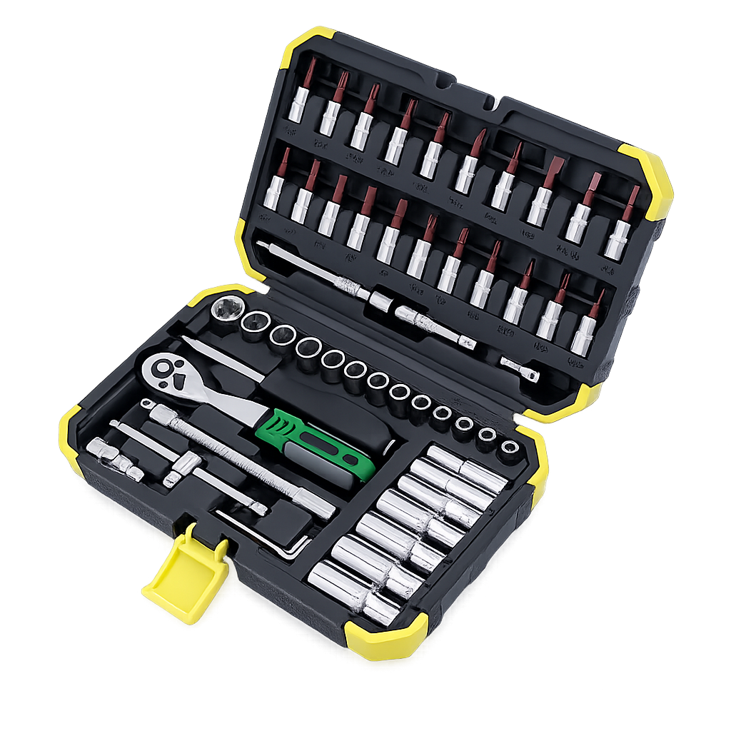 Socket Ratchet Wrench Set Heavy Duty 53pcs 1/4 Drive Multi Function Tool Kit with Storage Case