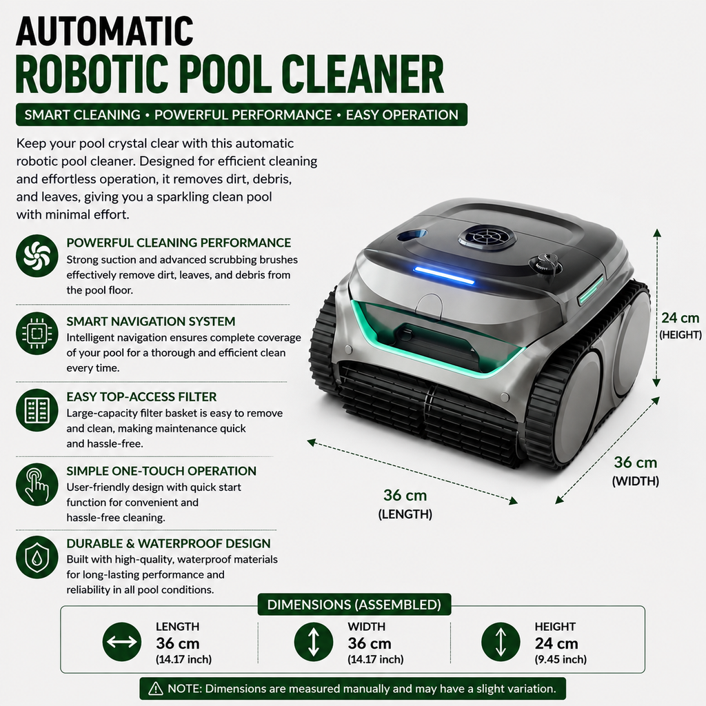 Robotic Pool Cleaner App Controlled Wall Floor Waterline Cleaning 180min Runtime Rechargeable